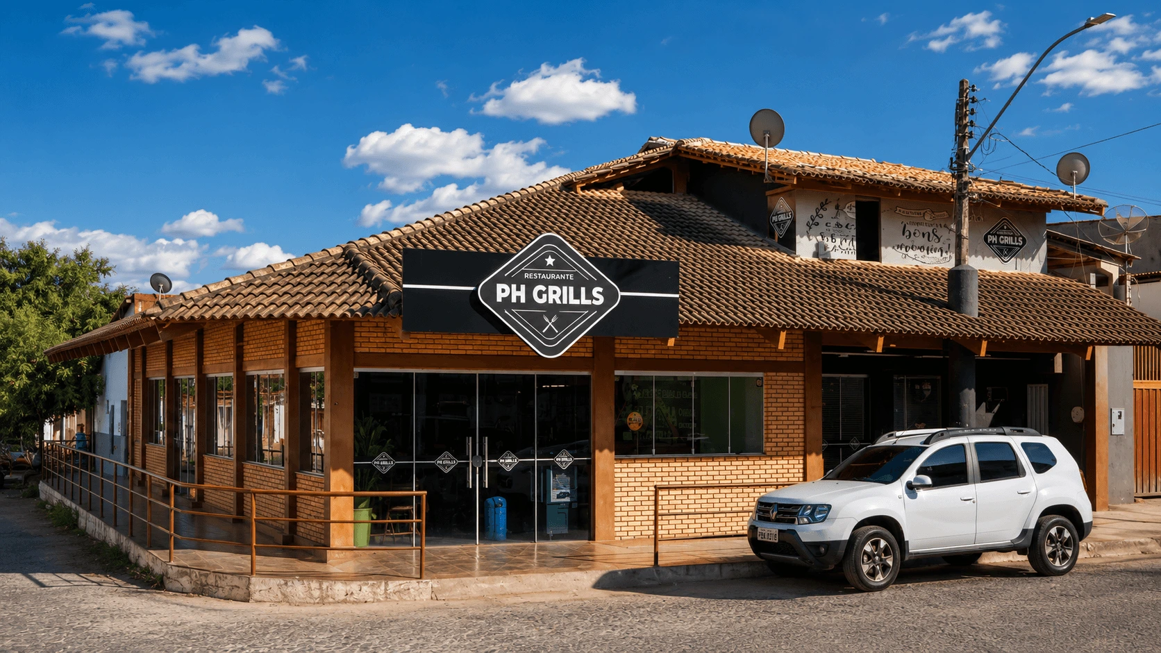 Totem Ponto Local instalado no Restaurante PH Grill